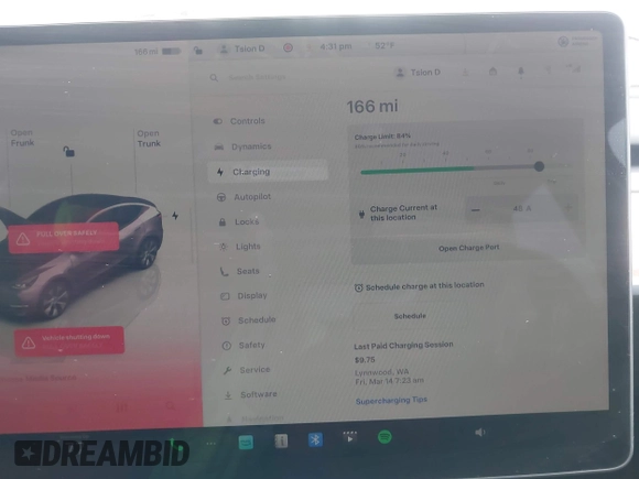 2023 Tesla Model Y Long Range with VIN 7SAYGAEE4PF871281, listed as a IAAI auction lot 41989805 with 15,501 mi miles. Bid and sale history available at carsss.com. Image 18.