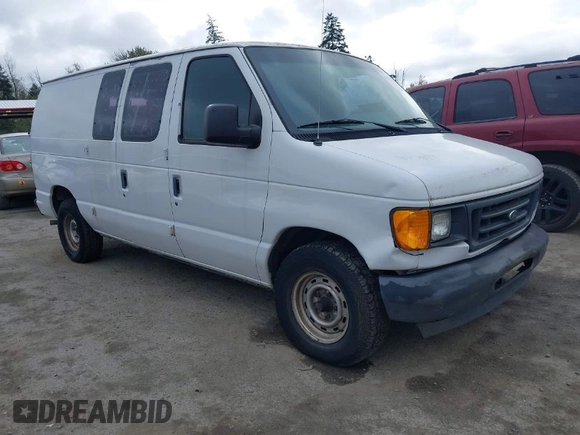 2003 Ford Econoline Cargo with VIN 1FTRE14273HB37890, listed as a IAAI auction lot 42075291 with 212,428 mi miles and . Bid and sale history available at DreamBid. Image 1.