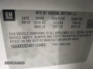 2014 Cadillac CTS Luxury AWD with VIN 1G6AX5S34E0124464, listed as a IAAI auction lot 42298607 with 89,351 mi miles and . Bid and sale history available at DreamBid. Image 9.