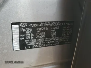 2022 Hyundai Santa Fe SEL with VIN 5NMS2DAJ8NH450990, listed as a Copart auction lot 48515085 with 49,737 mi miles and Salvage Title. Bid and sale history available at carsss.com. Image 13.