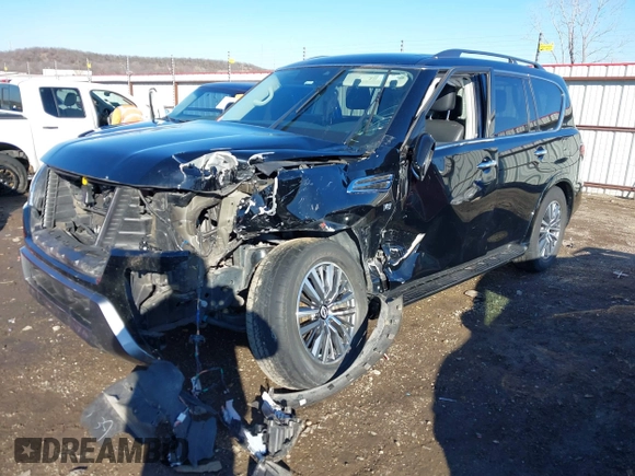 2021 Nissan Armada SV with VIN JN8AY2ACXM9145828, listed as a IAAI auction lot 41336646 with 108,603 mi miles. Bid and sale history available at carsss.com. Image 17.