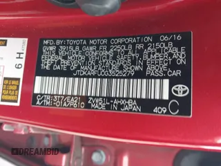 2016 Toyota Prius Four with VIN JTDKARFU0G3525279, listed as a IAAI auction lot 41836304 with 66,703 mi miles. Bid and sale history available at carsss.com. Image 9.