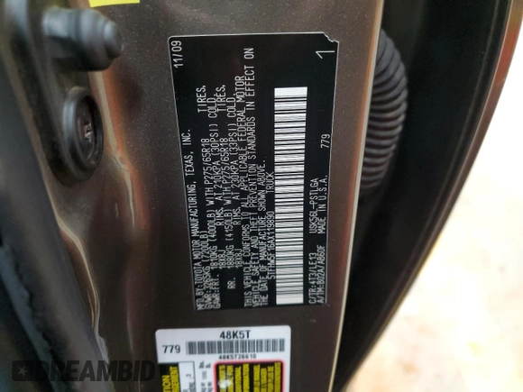 2010 Toyota Tundra Limited z VIN 5TFHW5F16AX119890, wystawiony jako Copart lot #88932465 z przebiegiem 312 300 mil mil oraz Czysty tytuł • Clean title. Historia ofert i sprzedaży dostępna na DreamBid. Obrazek 12.