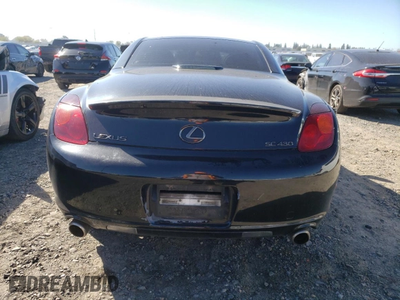 2002 Lexus SC 430 with VIN JTHFN48Y320007247, listed as a Copart auction lot 50337535 with 191,283 mi miles and Salvage title. Bid and sale history available at DreamBid. Image 6.