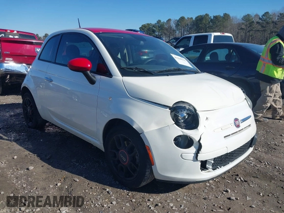 2015 FIAT 500 Pop with VIN 3C3CFFAR2FT612583, listed as a IAAI auction lot 41296112 with 176,364 mi miles. Bid and sale history available at carsss.com. Image 1.