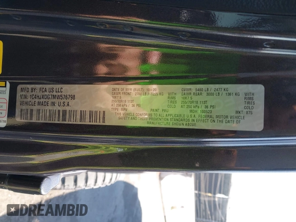 2021 Jeep Wrangler Unlimited Willys с VIN 1C4HJXDG7MW576798, выставлен на аукционе IAAI как лот 42471651 с пробегом 58 481 миль миль и . История ставок и продаж доступна на DreamBid. Изображение 9.