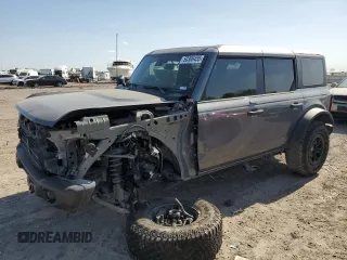2023 Ford Bronco with VIN 1FMEE5DP0PLB11325, listed as a Copart auction lot 50306455 with 34,358 mi miles and Salvage Title. Bid and sale history available at carsss.com. Image 1.