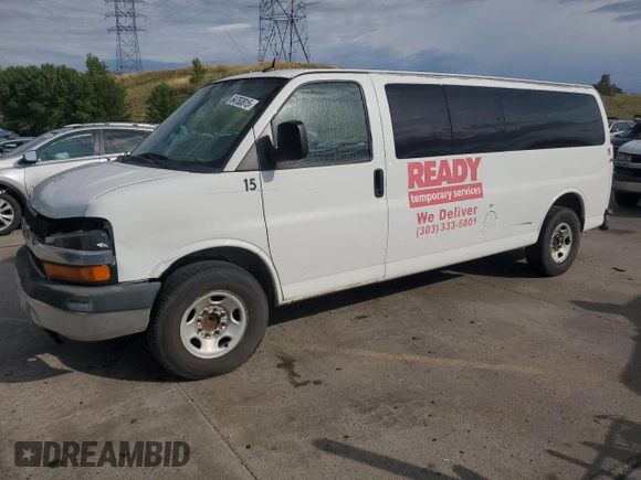 2013 Chevrolet Express Passenger LT with VIN 1GAZG1FG7D1121873, listed as a Copart auction lot 64763815 with Not provided miles and Clean title. Bid and sale history available at DreamBid. Image 1.