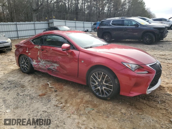2016 Lexus RC 350 F Sport with VIN JTHHE5BC5G5014089, listed as a Copart auction lot 45663315 with 148,303 mi miles and Salvage Title. Bid and sale history available at DreamBid. Image 4.
