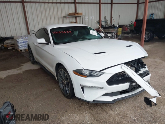 2019 Ford Mustang EcoBoost z VIN 1FA6P8TH1K5168795, wystawiony jako IAAI lot #42105634 z przebiegiem 61 480 mil mil oraz . Historia ofert i sprzedaży dostępna na DreamBid. Obrazek 1.