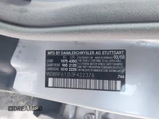2003 Mercedes-Benz C 240 с VIN WDBRF61J53F422376, выставлен на аукционе IAAI как лот 42262562 с пробегом 167 003 миль миль и . История ставок и продаж доступна на DreamBid. Изображение 9.