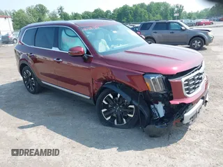 2023 Kia Telluride SX X-Pro with VIN 5XYP5DGC8PG376862, listed as a IAAI auction lot 42481710 with 17,517 mi miles and . Bid and sale history available at DreamBid. Image 1.