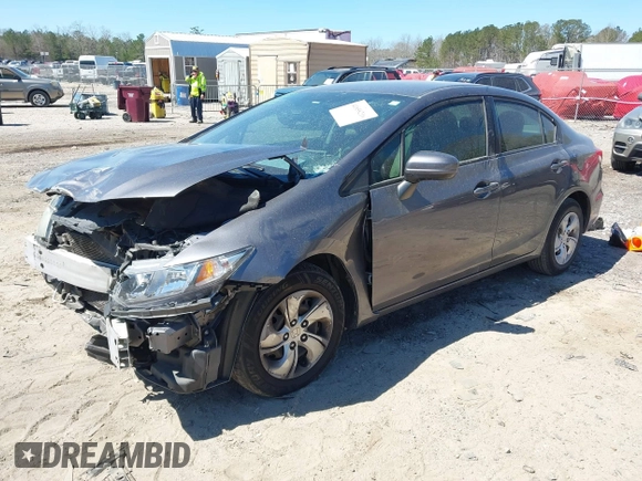2015 Honda Civic Sedan LX with VIN 19XFB2F57FE030308, listed as a IAAI auction lot 41858216 with 190,293 mi miles. Bid and sale history available at carsss.com. Image 2.