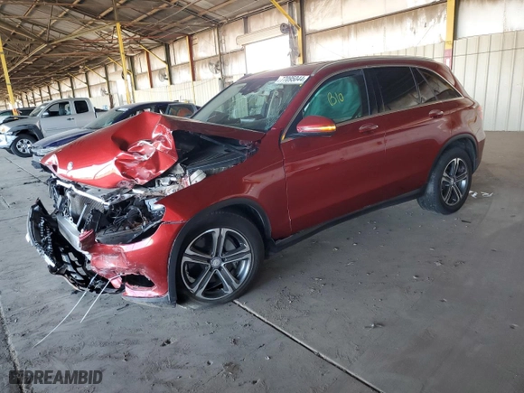 2017 Mercedes-Benz GLC with VIN WDC0G4JB7HF114342, listed as a Copart auction lot 77095044 with 0 mi miles and Salvage Title. Bid and sale history available at carsss.com. Image 1.