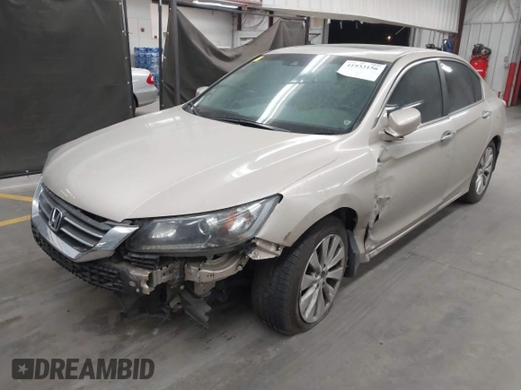2013 Honda Accord Sdn EX-L with VIN 1HGCR2F84DA093540, listed as a IAAI auction lot 41933156 with 63,100 mi miles. Bid and sale history available at carsss.com. Image 2.