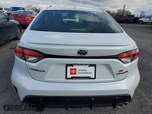 2023 Toyota Corolla Hybrid LE with VIN JTDBDMHE3P3004590, listed as a Copart auction lot 43455145 with 8,691 mi miles and Salvage Title. Bid and sale history available at carsss.com. Image 6.
