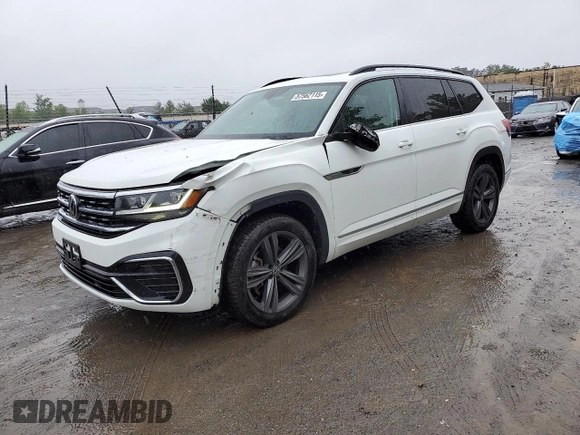 2021 Volkswagen Atlas SE with VIN 1V2RR2CA7MC611353, listed as a Copart auction lot 57562115 with 91,619 mi miles and Salvage title. Bid and sale history available at DreamBid. Image 1.