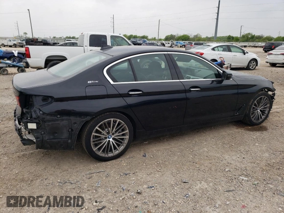 2018 BMW 5 Series 530e xDrive with VIN WBAJB1C54JG624157, listed as a Copart auction lot 51485545 with 111,659 mi miles and Salvage Title. Bid and sale history available at carsss.com. Image 3.