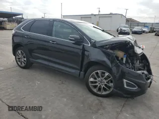 2015 Ford Edge Titanium with VIN 2FMPK4K87FBB15331, listed as a Copart auction lot 44186195 with 0 mi miles and Salvage Title. Bid and sale history available at carsss.com. Image 4.