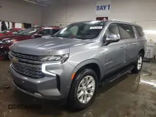 2021 Chevrolet Suburban Premier with VIN 1GNSKFKD3MR278521, listed as a Copart auction lot 87618055 with 71,848 mi miles and Salvage Title. Bid and sale history available at carsss.com. Image 1.