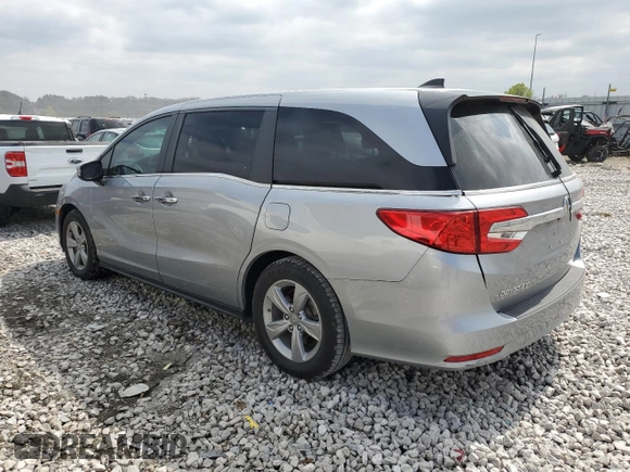 2020 Honda Odyssey EX-L with VIN 5FNRL6H72LB048687, listed as a Copart auction lot 51495345 with 54,121 mi miles and Salvage Title. Bid and sale history available at carsss.com. Image 2.