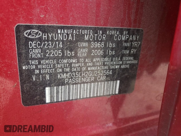 2016 Hyundai Elantra GT with VIN KMHD35LH2GU252564, listed as a Copart auction lot 66943834 with 155,540 mi miles and Salvage Title. Bid and sale history available at carsss.com. Image 14.