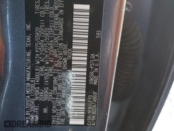 2010 Toyota Tundra Limited z VIN 5TFHW5F13AX128594, wystawiony jako Copart lot #43309995 z przebiegiem 187 245 mil mil oraz Szkoda całkowita • Salvage title. Historia ofert i sprzedaży dostępna na DreamBid. Obrazek 15.