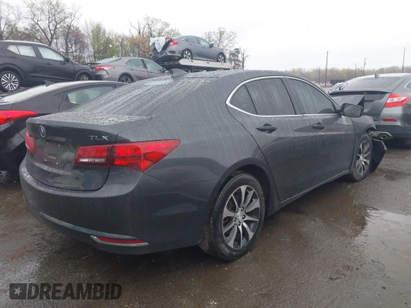 2015 Acura TLX with VIN 19UUB1F39FA010517, listed as a IAAI auction lot 41966748 with 171,138 mi miles. Bid and sale history available at carsss.com. Image 4.
