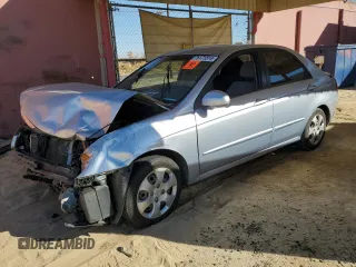 2008 Kia Spectra EX with VIN KNAFE122685574002, listed as a Copart auction lot 76171514 with 0 mi miles and Salvage Title. Bid and sale history available at carsss.com. Image 1.
