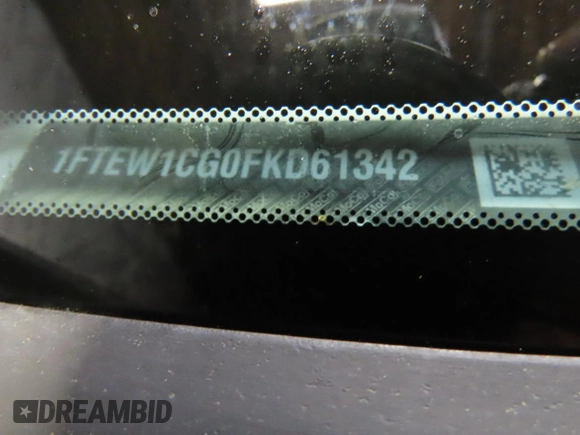2015 Ford F-150 XL with VIN 1FTEW1CG0FKD61342, listed as a Copart auction lot 60142545 with 113,798 mi miles and Salvage title. Bid and sale history available at DreamBid. Image 10.