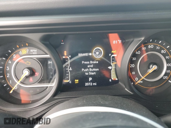 2024 Jeep Wrangler Rubicon with VIN 1C4PJXFG7RW247535, listed as a Copart auction lot 41755145 with 2,072 mi miles and Salvage title. Bid and sale history available at DreamBid. Image 9.