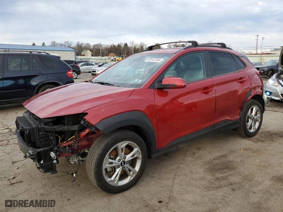 2023 Hyundai Kona SEL with VIN KM8K6CAB1PU934658, listed as a Copart auction lot 87012734 with NaN miles and Salvage Title. Bid and sale history available at carsss.com. Image 1.