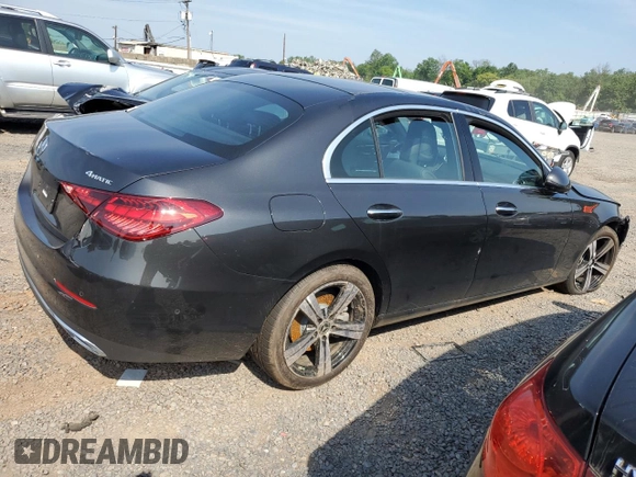 2025 Mercedes-Benz C 300 with VIN W1KAF4HB9SR249921, listed as a Copart auction lot 60754255 with Not provided miles and Salvage title. Bid and sale history available at DreamBid. Image 3.