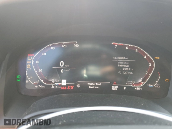 2020 BMW 8 Series 840i with VIN WBAGV4C08LCD84826, listed as a Copart auction lot 53328634 with 36,703 mi miles and Salvage title. Bid and sale history available at DreamBid. Image 9.