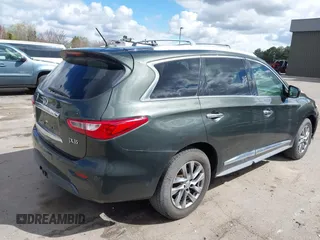 2013 Infiniti JX35 z VIN 5N1AL0MM0DC302090, wystawiony jako IAAI lot #41945285 z przebiegiem 198 767 mil mil oraz . Historia ofert i sprzedaży dostępna na DreamBid. Obrazek 4.