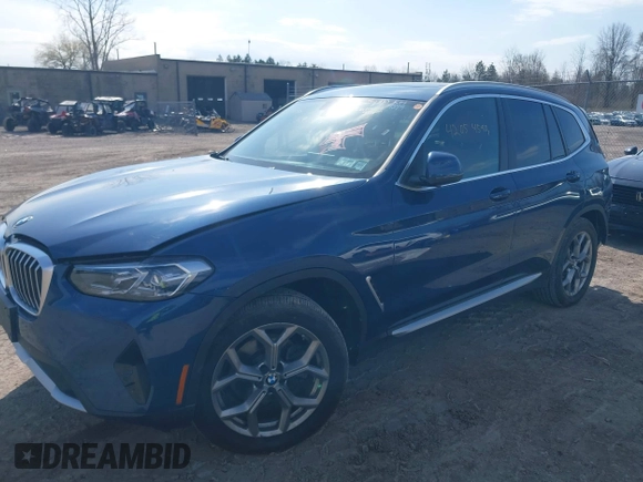 2023 BMW X3 xDrive30i with VIN 5UX53DP00P9R59770, listed as a IAAI auction lot 42054590 with 21,287 mi miles and . Bid and sale history available at DreamBid. Image 2.