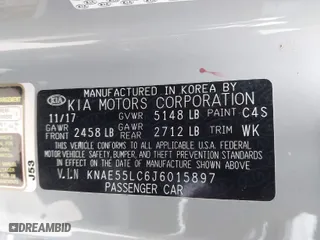 2018 Kia Stinger GT2 with VIN KNAE55LC6J6015897, listed as a IAAI auction lot 41334513 with 126,349 mi miles. Bid and sale history available at carsss.com. Image 9.