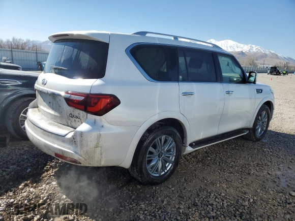 2024 Infiniti QX80 LUXE with VIN JN8AZ2AE1R9329139, listed as a Copart auction lot 47217695 with 29,498 mi miles and Clean Title. Bid and sale history available at carsss.com. Image 3.