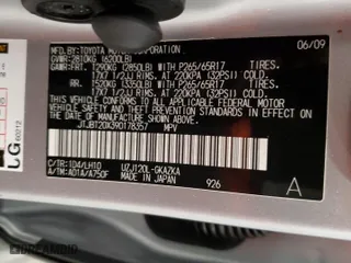 2009 Lexus GX 470 with VIN JTJBT20X390178357, listed as a Copart auction lot 71622004 with 129,982 mi miles and Non Repairable. Bid and sale history available at carsss.com. Image 13.
