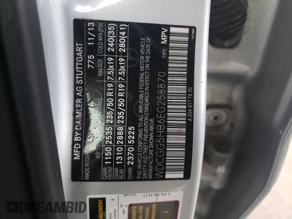 2014 Mercedes-Benz GLK 350 with VIN WDCGG5HB6EG258870, listed as a Copart auction lot 74770724 with 173,746 mi miles and Clean Title. Bid and sale history available at DreamBid. Image 12.