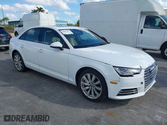 2017 Audi A4 Premium with VIN WAUGNAF4XHN004732, listed as a IAAI auction lot 41687605 with 102,191 mi miles. Bid and sale history available at carsss.com. Image 1.