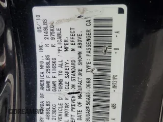 2010 Acura TL Tech with VIN 19UUA8F56AA020668, listed as a Copart auction lot 52348955 with 241,615 mi miles and Clean Title. Bid and sale history available at carsss.com. Image 12.