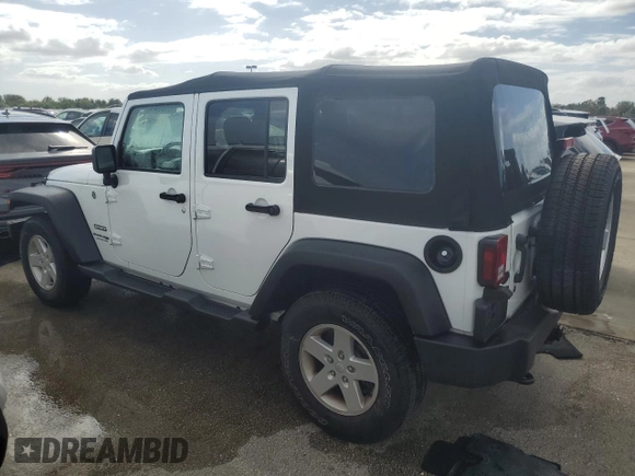 2018 Jeep Wrangler JK Unlimited Sport S with VIN 1C4BJWDG6JL803475, listed as a Copart auction lot 75161774 with 0 mi miles and Salvage Title. Bid and sale history available at carsss.com. Image 2.