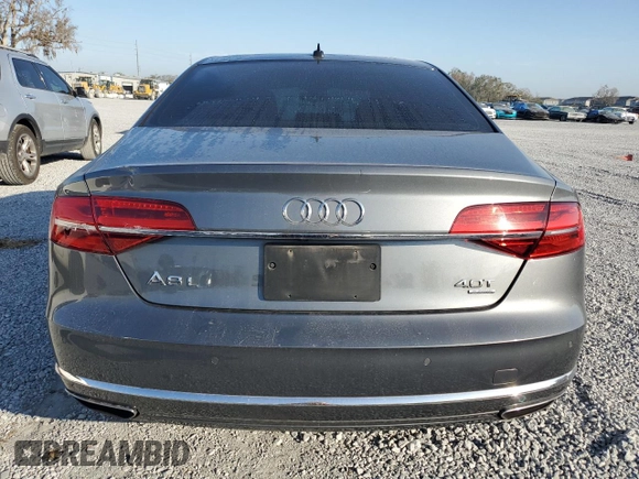 2015 Audi A8 L 4.0T with VIN WAU32AFD4FN041442, listed as a Copart auction lot 43708295 with 132,579 mi miles and Salvage Title. Bid and sale history available at carsss.com. Image 6.