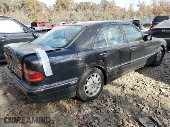 2001 Mercedes-Benz E-Class with VIN WDBJF65J91B272218, listed as a Copart auction lot 79245594 with 223,021 mi miles and Salvage Title. Bid and sale history available at carsss.com. Image 3.