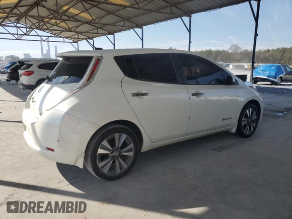 2015 Nissan LEAF SV with VIN 1N4AZ0CP9FC330185, listed as a Copart auction lot 49852285 with 93,056 mi miles and Salvage Title. Bid and sale history available at carsss.com. Image 3.