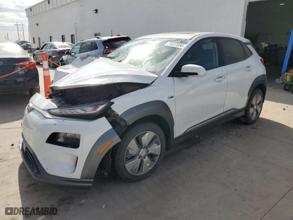 2019 Hyundai Kona Electric Ultimate with VIN KM8K53AG2KU022919, listed as a Copart auction lot 75327334 with 0 mi miles and Salvage Title. Bid and sale history available at carsss.com. Image 1.
