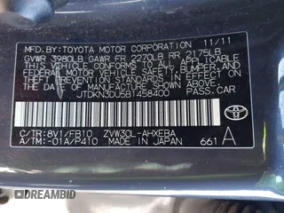 2011 Toyota Prius I z VIN JTDKN3DU5B1458400, wystawiony jako IAAI lot #42244466 z przebiegiem Nie podano mil oraz . Historia ofert i sprzedaży dostępna na DreamBid. Obrazek 9.