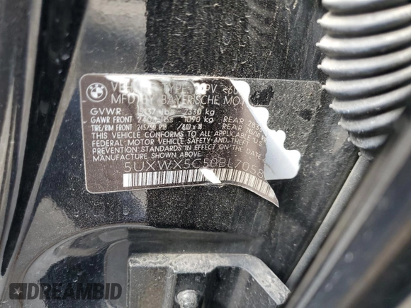 2011 BMW X3 28i with VIN 5UXWX5C50BL705875, listed as a Copart auction lot 54550395 with 133,975 mi miles and Clean Title. Bid and sale history available at DreamBid. Image 13.