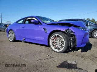 2021 BMW M4 Competition with VIN WBS33AZ01MCG10826, listed as a Copart auction lot 83450714 with 0 mi miles and Salvage Title. Bid and sale history available at carsss.com. Image 4.